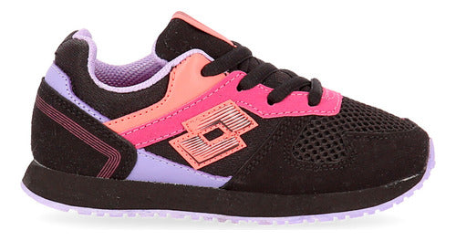 Lotto Zapatillas Runner Plus 95 Niña En Negro Y Rosa 0