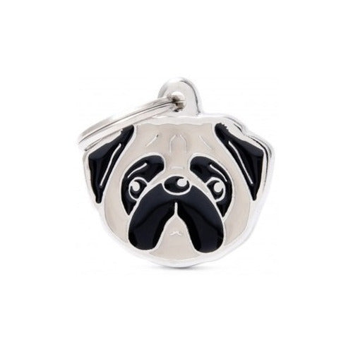 Custom Engraved Pug Dog ID Tag - My Family Brand 0