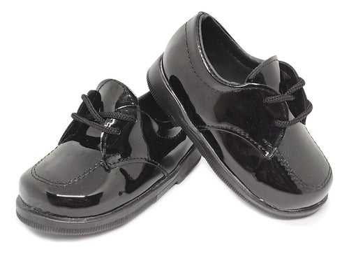 MVD Calzados Zapato Negro Charol Bebe Nene Cordón 2