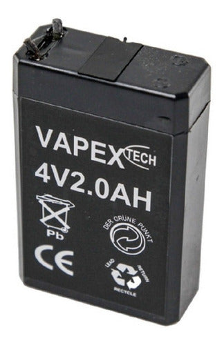 Bat. 4v 2a Vapex Electrolito Absorbido Gel Luces De Emergenc 0