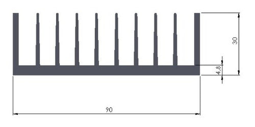 Perfiles de Aluminio - Disipador Aluminio - Indoor Led Base 9 X 50 Cm 1