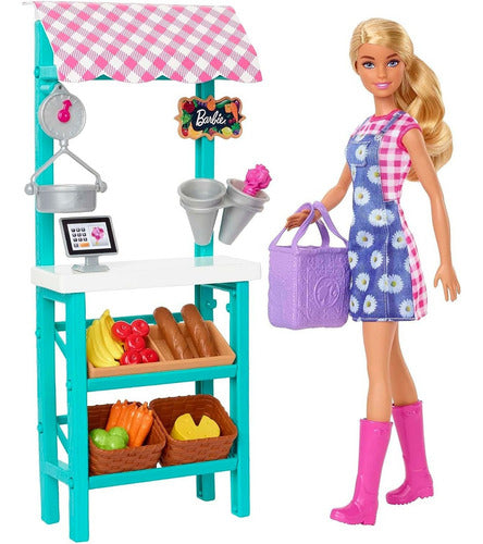 Nueva Barbie Original Mattel Puesto Ambulante Frutas Verdura 1