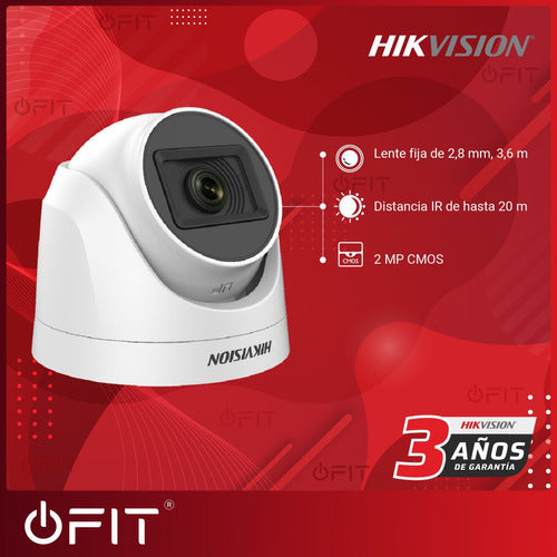 Cámara Seguridad Domo Hikvision Hd 720 2,8mm Interior 4