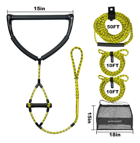 Cuerda De Esquí Acuático De 75 Pies Con Asas De 15 1