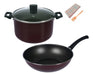 Domo 3-Piece Cookware Set: 24 cm Casserole with Glass Lid & 28 cm Teflon Wok 0