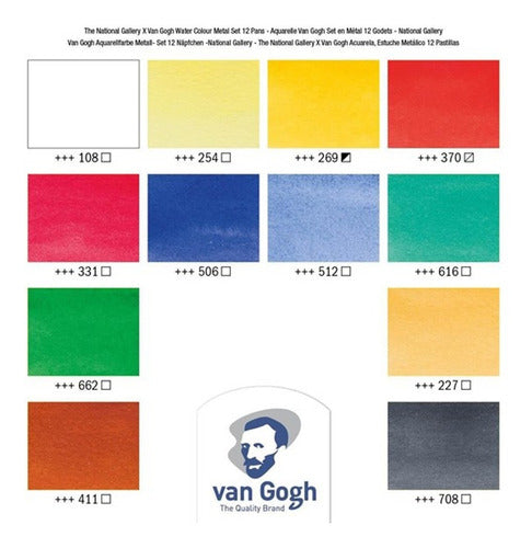 Van Gogh Set Acuarelas National Gallery 12 Pastillas En Lata 4