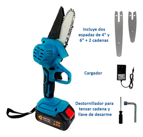 Portable Battery-Powered Chainsaw 24V Lithium Battery Gardening Pruning 1