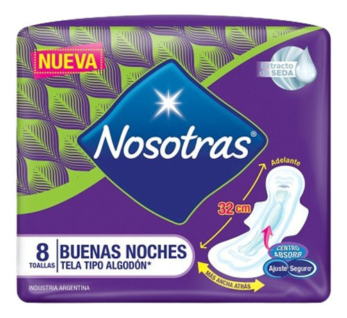 Nosotras Feminine Towels Buenas Noches X8u - Pack X24 - Dh Tienda 0