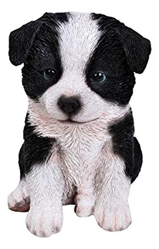 Hi-Line Gift Ltd Border Collie Puppy Statue Sitting, Height 6.75" 0