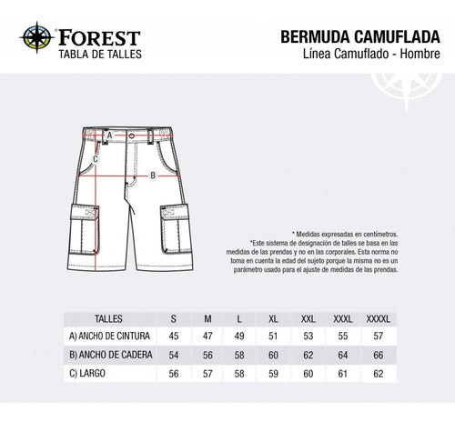 Forest Camouflage Bermuda Shorts in Cotton Twill Quality Forest 2