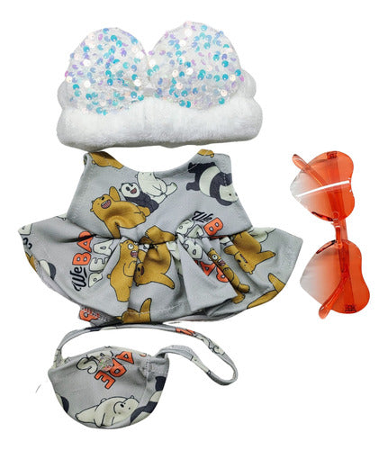 LALAFANFAN Accessories Duck Lalafanfan Dress + Mini Purse + Glasses + Headband 3