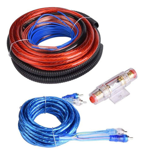 Kit De Cables 8 Gauge Portafusible Rca Potencia Woofer® 0