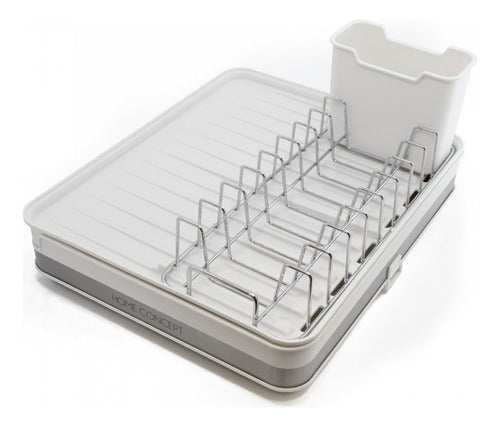 Expandable Compact Dish Rack for 8 Plates by Home Concept - Chromed 0