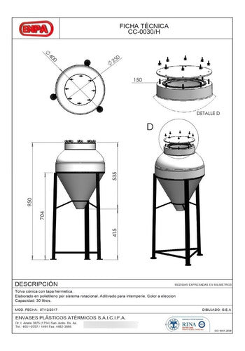 Enpa Tanque Fermentador Cervecero 30 Litros Tapa Hermetica 1