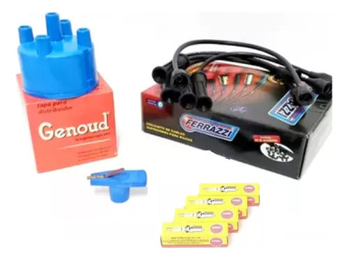 Ferrazzi Cable + 4 Spark Plugs + Distributor Cap + Rotor Dodge 1500 0