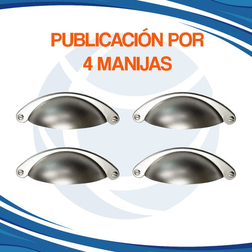 Cima Tirador Manija Metálica Regina 64 Mm Niquel Mate X 4 Uni 3