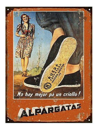 Vintage Advertising Tin Sign Alpargatas Wheel 0
