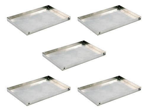 Set X 5 Bandeja Placa De Aluminio 40x30x2 Cm Panaderia Horno 0