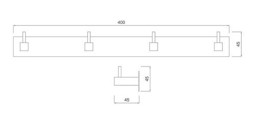 Perchero Cuádruple Acero Inoxidable Mate 400mm Dyp960305 1