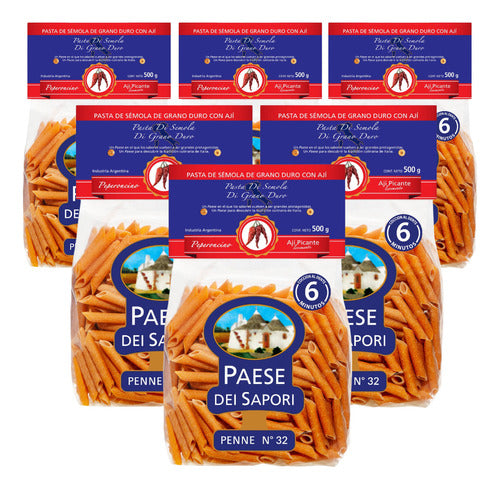 Penne Con Peperoncino Nº 32 Paese Dei Sapori 500gr X6 0