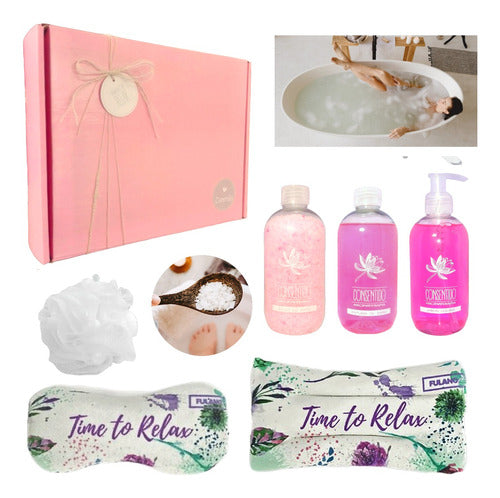 Luxury Spa Gift Set - Rose Aroma Relaxation Box for Women - Kit Caja Regalo Mujer Box Spa Rosas Set Relax Zen N65 Relax