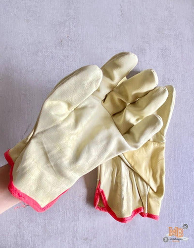 Borome Yellow Vaqueta Leather Half Walk Gloves Pack of 24 2