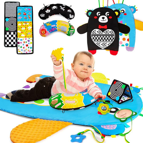 Teytoy 3-in-1 Tummy Time Mat & Pillow & Mirror Black And White 0