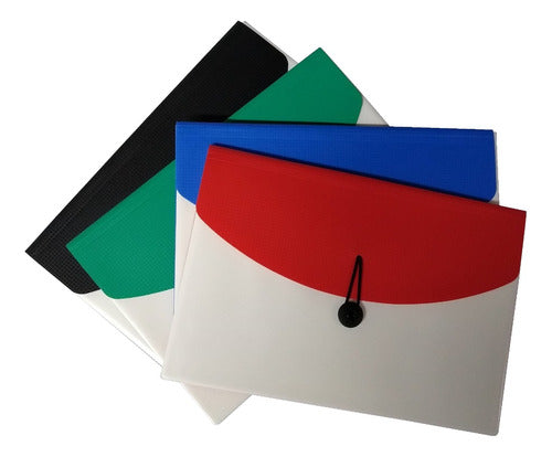 Set of 4 A4 Expanding File Folders with 4 Sections and Elastic Band 0