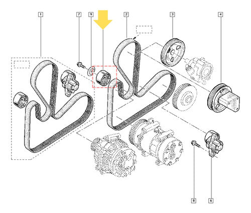 Renault Alternator Tensioner Pulley Sandero 1.6 by Gate 1