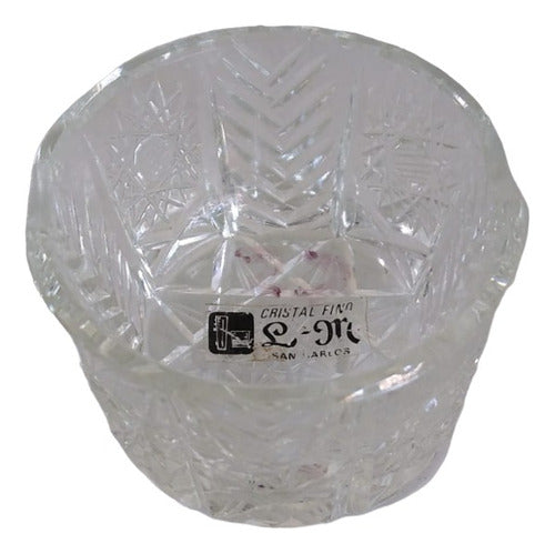 San Carlos Standard Crystal Ashtray with Hand-Carved Details C1 1