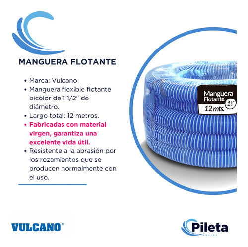 Vulcano Pool Cleaning Kit: 12m Hose + Accessory Kit 5