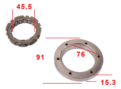 W Standard Kit Bendix De Arranque Honda CBX250 TW / Tornado XR250 W STD 1