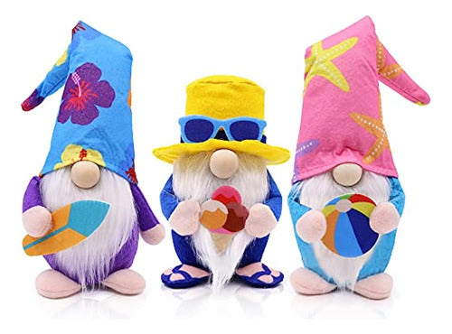 Upltowtme 3pcs Summer Garden Gnome Decorations 0