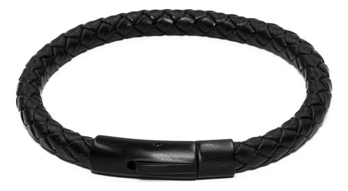 Generic Classic Leather Bracelet with Steel Clasp 0