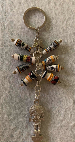 Universal Metal Keychain with Charms and Beads 4