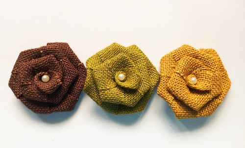 Mis Ideas Pintadas Rustic Handmade Burlap Flowers - 20 Units 7