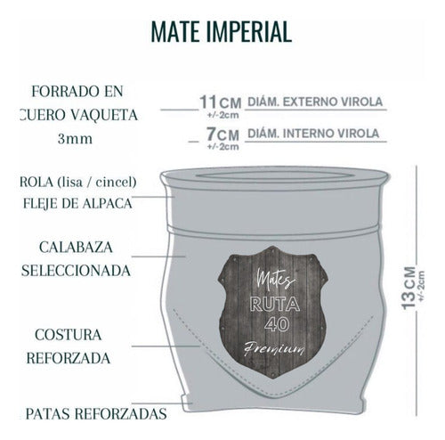 Ruta 40 PREMIUM Kit Mate Ruta 40 Imperial + Termo + Bombilla 6