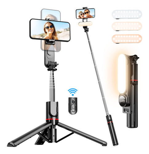 Tripode Palo Selfie Con Luz Bluetooth 360° 1