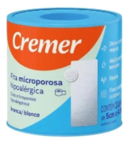 Fita Microporosa Branca Cremer 5cm X 10m Hipoalérgica - 1 Un 0