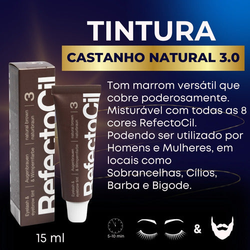 Tinta Refectocil Castanho 3+3.1+oxidante Para Sobrancelhas 2