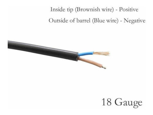 18 awg Dc Power Pigtail Cable, 2.1 x 5.5 barril Plug Alam 2