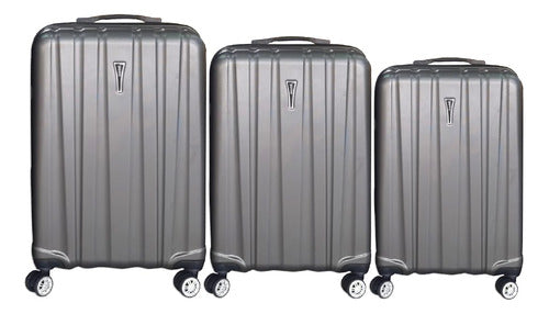 Set of 3 Rigid Suitcases (20+24+28 Inches) Expandable 102 - Black 10