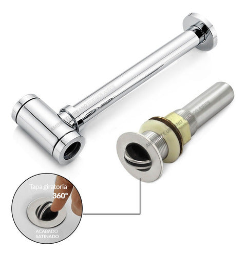 Drain Plug and Siphon for Overflow-Free Sinks - 100% Bronze 1