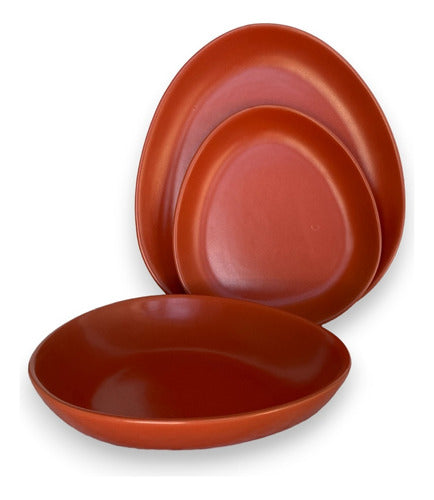 Tushop Juego De Vajilla 12 Piezas Naranja - Vajilla Ceramica 1