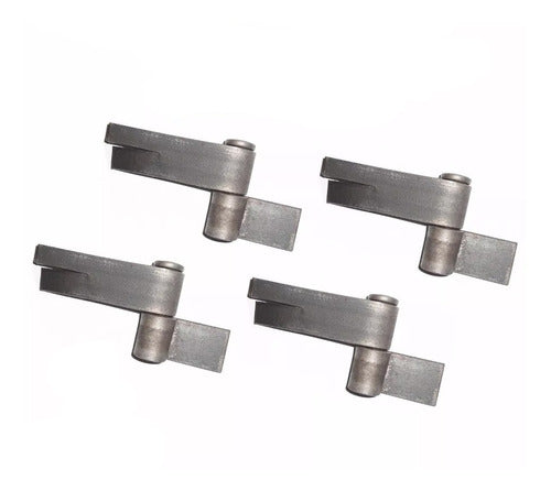 Set of 4 Reinforced Hinges 1 1/4x3/16 Inch Welding - Ideal for Metal Doors and Gates 0