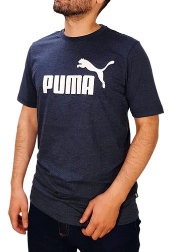 PUMA Essentials Heather Fashion Blue Lt/Blk Men's T-Shirt 0
