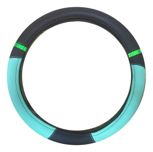 JC Universal 38cm Green Steering Wheel Cover with Reflective Details for Clio Kangoo Symbol Twingo 0