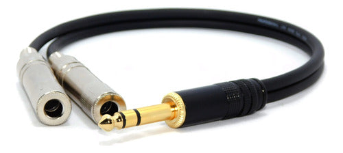 Cable Adaptador Audio Plug 6,5 Stereo A 2  6,5 Hembra Mono 0