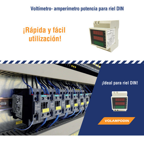 Voltimetro - Amperometrica - Cofimetro Para Riel Din Zurich 6