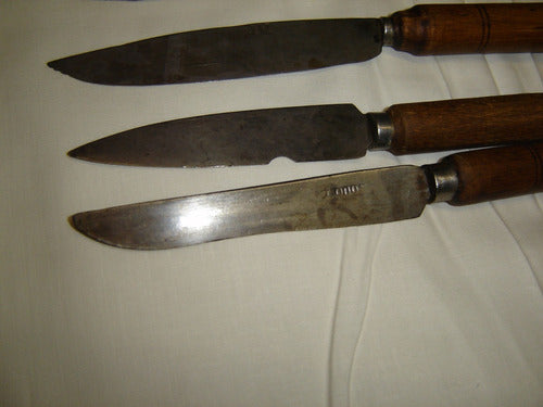 Set of 4 Vintage French Carbon Steel Knives 9